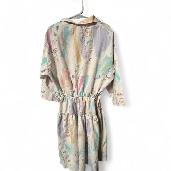 Amazing vintage 80s kids dress pastel abstract pattern - Picture 2 of 4